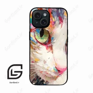 قاب گوشی آیفون 15 (Iphone 15 ) طرح گربه کد 2437